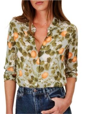 Reformation Violet Blouse in Orange Grove Size XS
